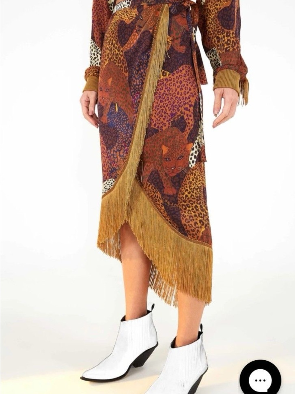 Farm Rio Jaguar Wrap Skirt